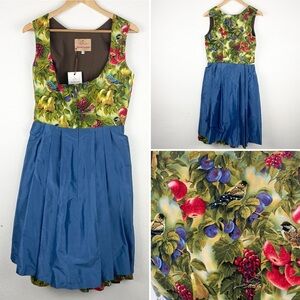 Dirndl couture fruits and birds cottagecore dress size 40